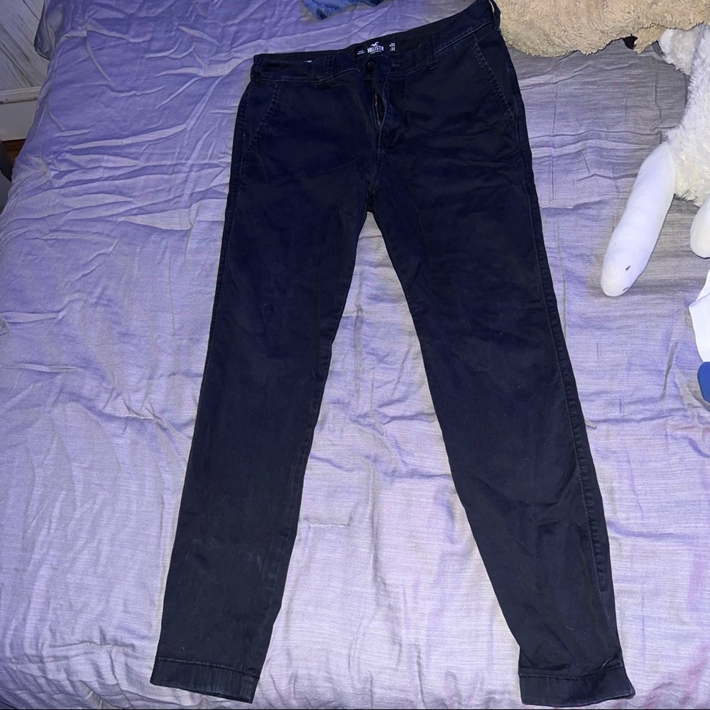 HOLLISTER ADVANCED STRETCH BLACK CHINO PANTS 33x32